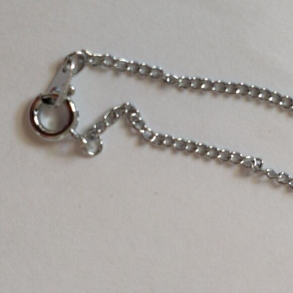 Vtg Abalone Gecko Pendant Necklace Lizard Reptile Silver Tone Shell 18" Chain - Picture 10 of 16